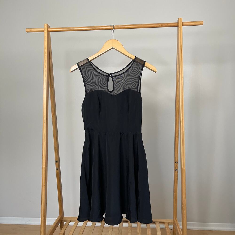 Bardot • Sunday Spot Mesh Black Mini Skater Dress